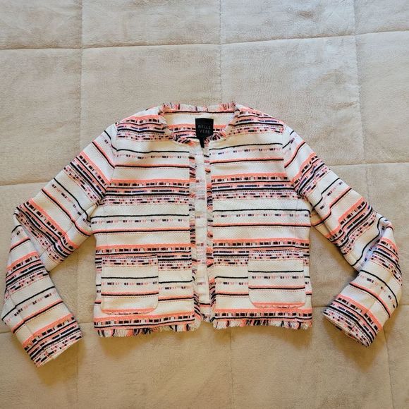 Anthropolgie Belle Vere Southwestern Fringe Tweed Jacket - Picture 2 of 12